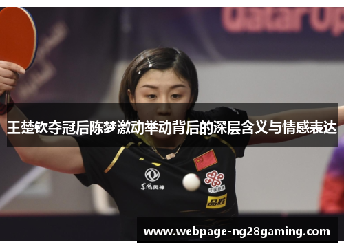 王楚钦夺冠后陈梦激动举动背后的深层含义与情感表达